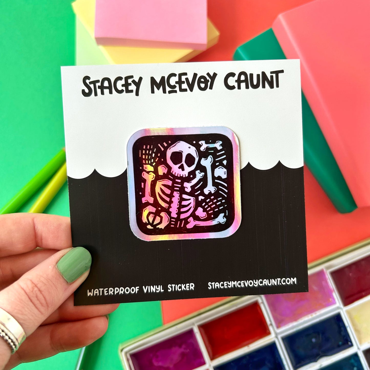 Skeleton Holographic Sticker