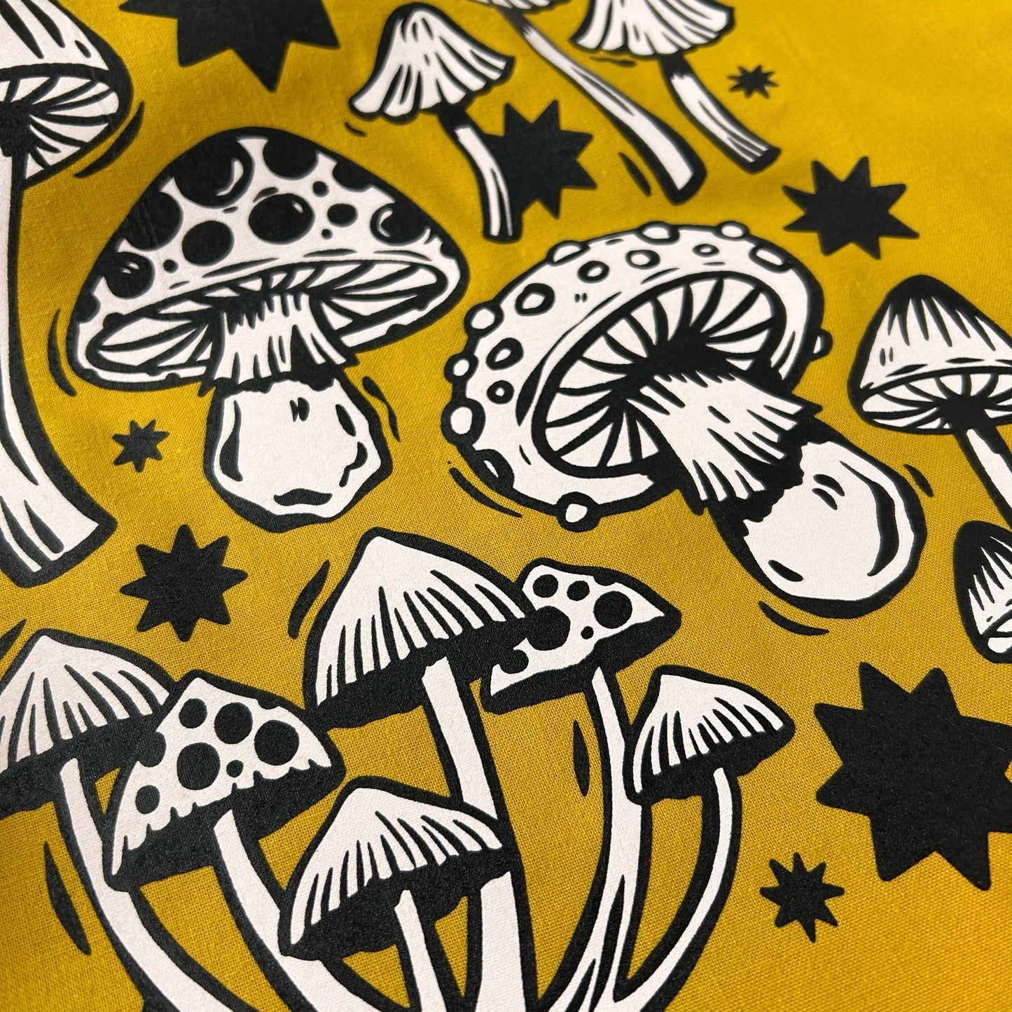 Mustard Yellow Mushroom Tote Bag