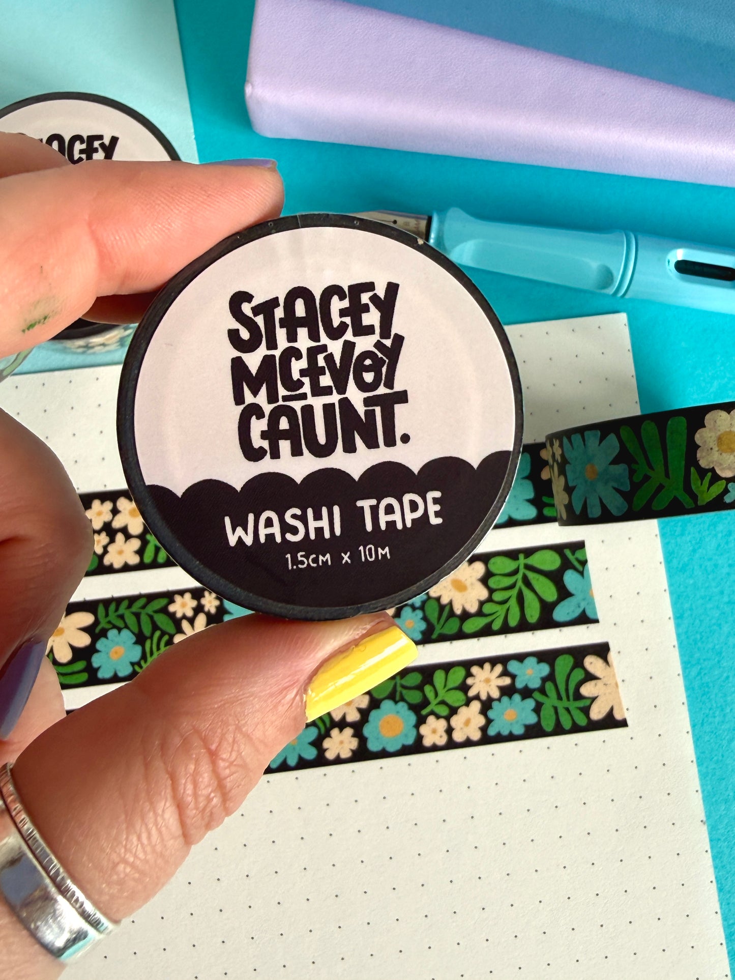 Blue Flower Washi Tape