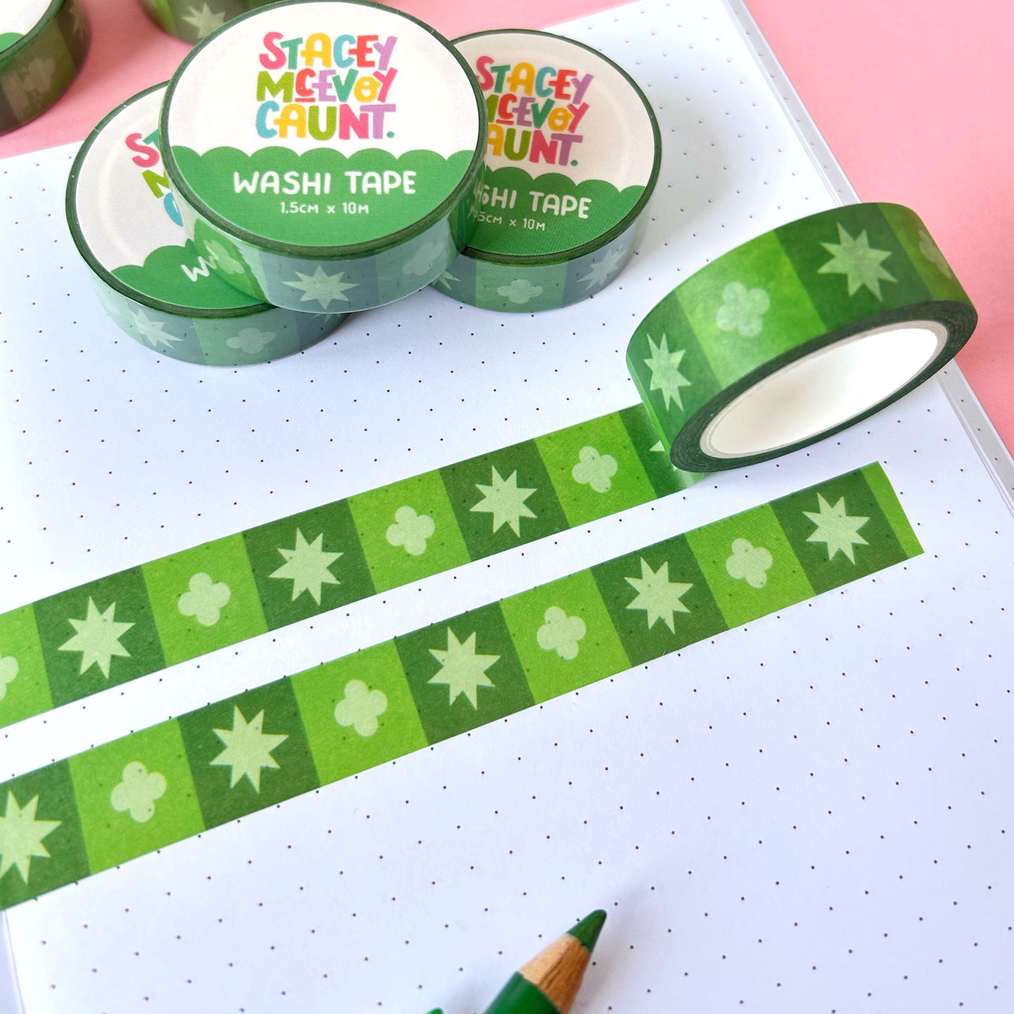 Green Medieval Pattern Washi Tape