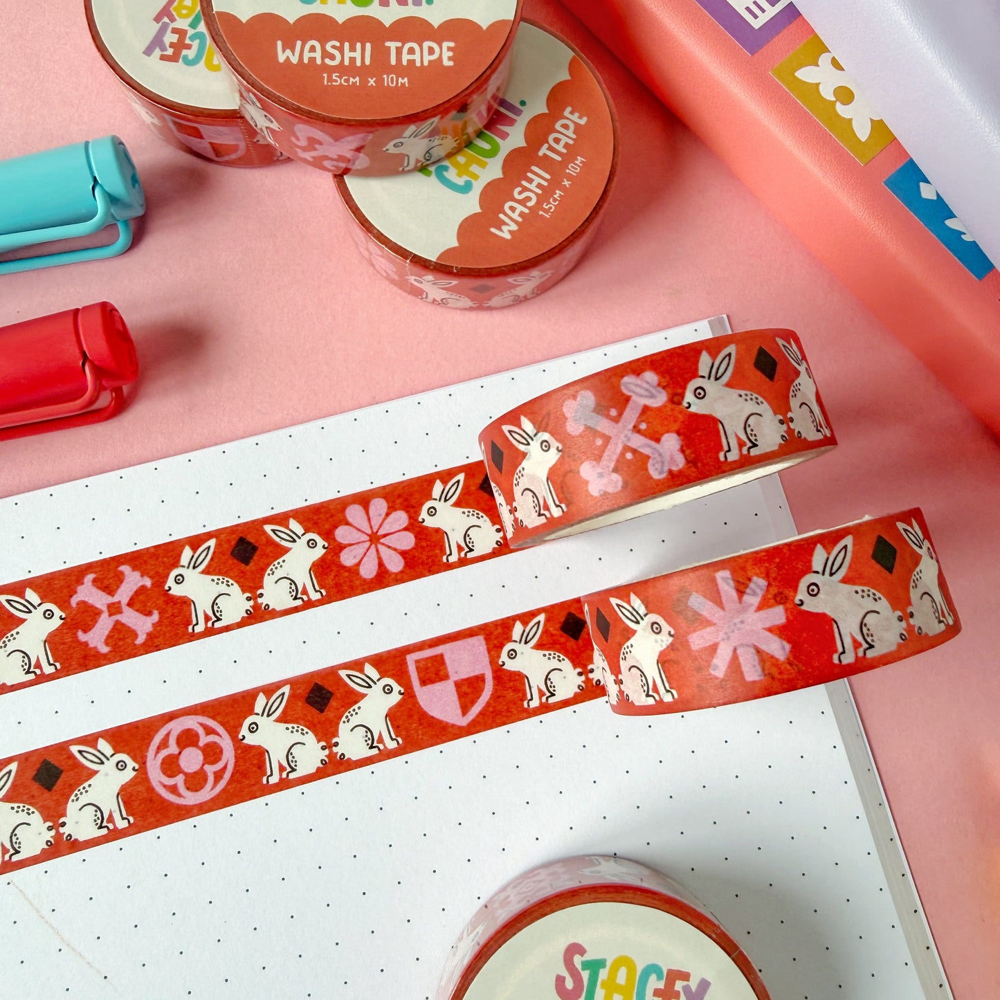 Red Bunny Medieval Washi Tape