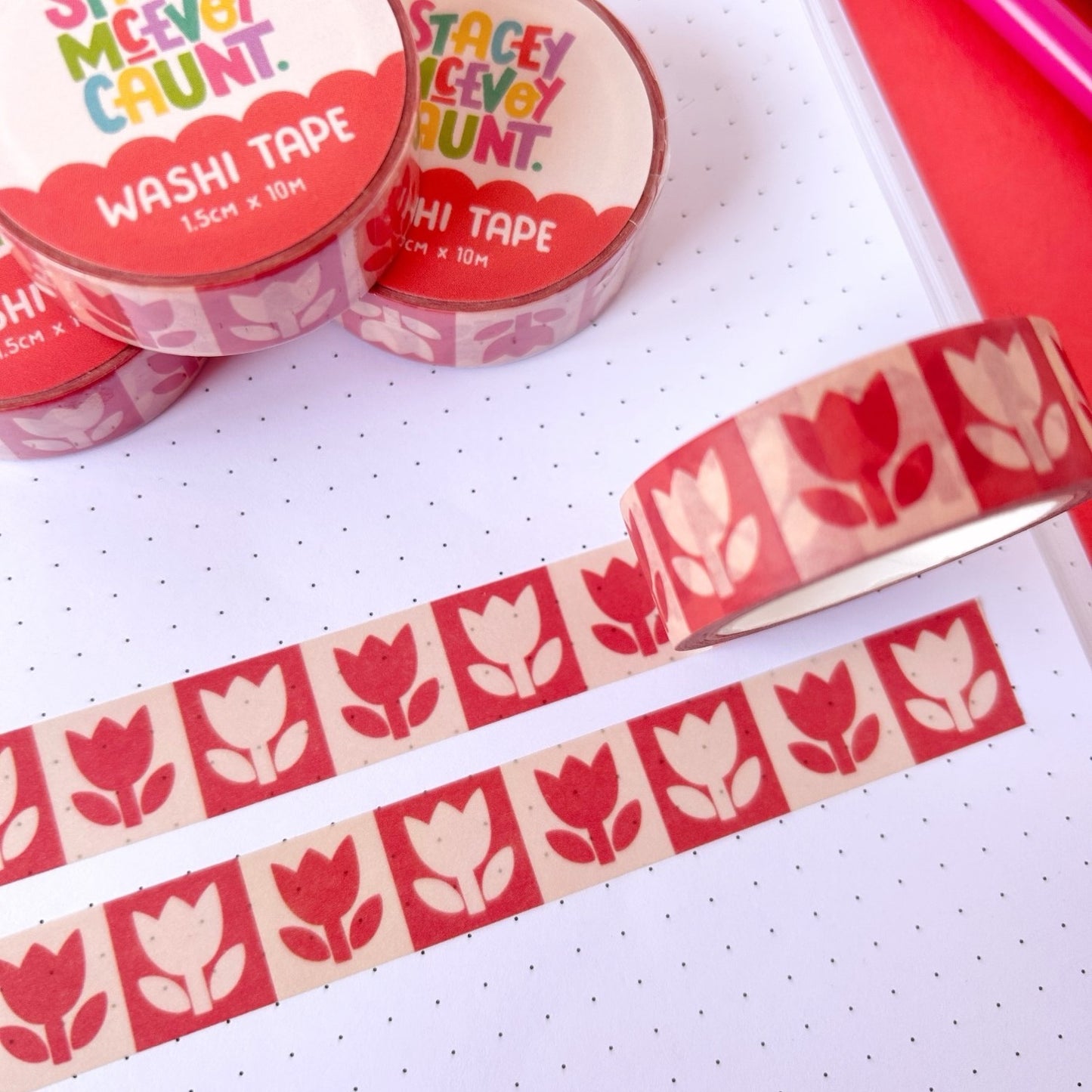 Red Tulip Washi Tape