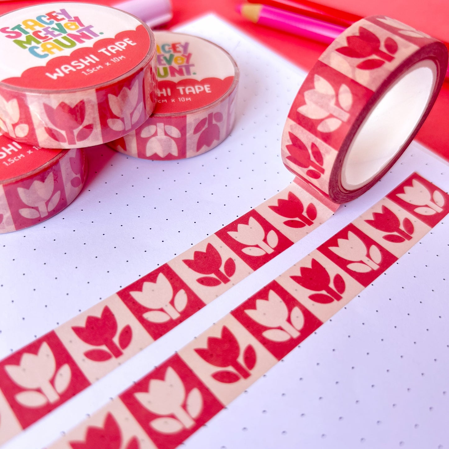 Red Tulip Washi Tape