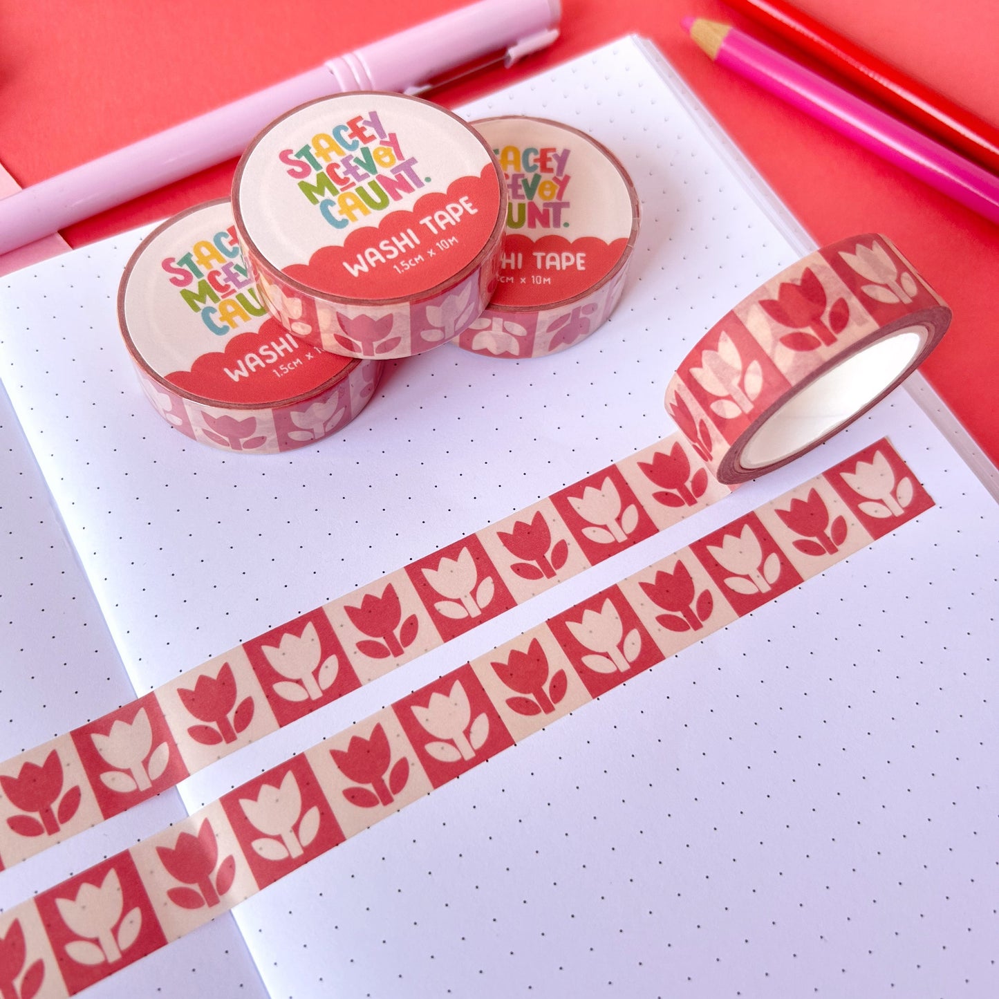 Red Tulip Washi Tape