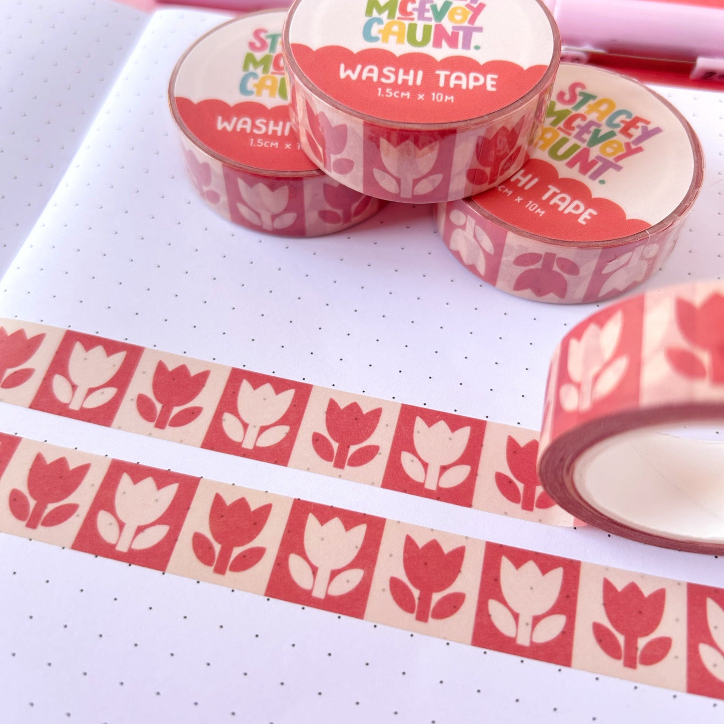 Red Tulip Washi Tape