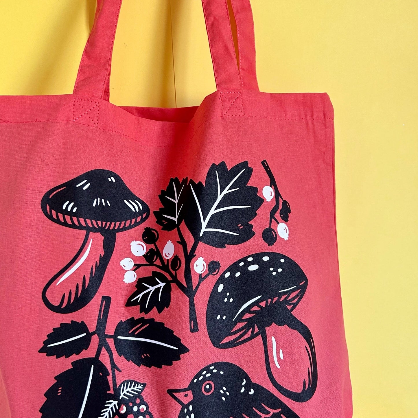 SECONDS Blackbird Tote Bag in Coral Red
