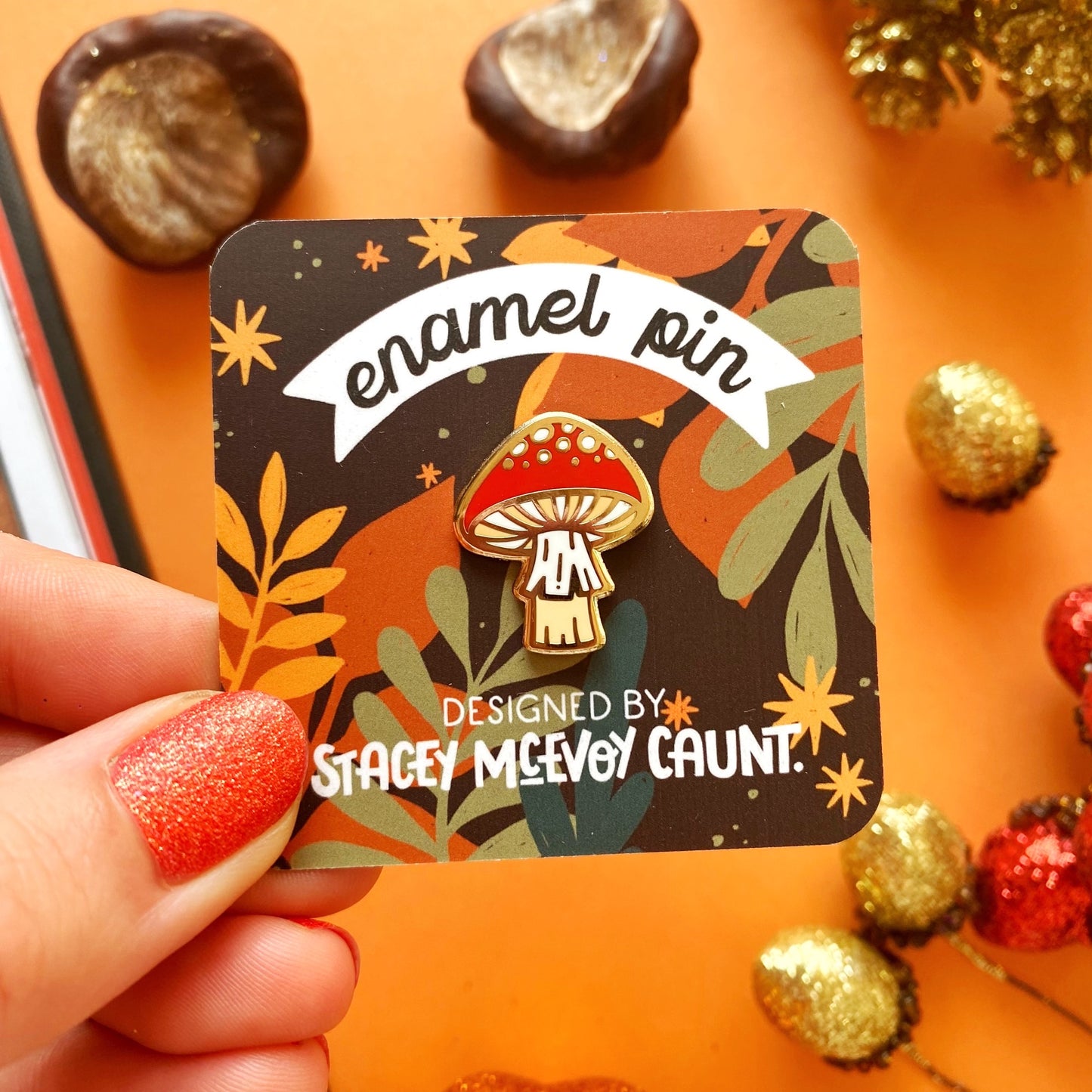 Mini Mushroom Enamel Pin