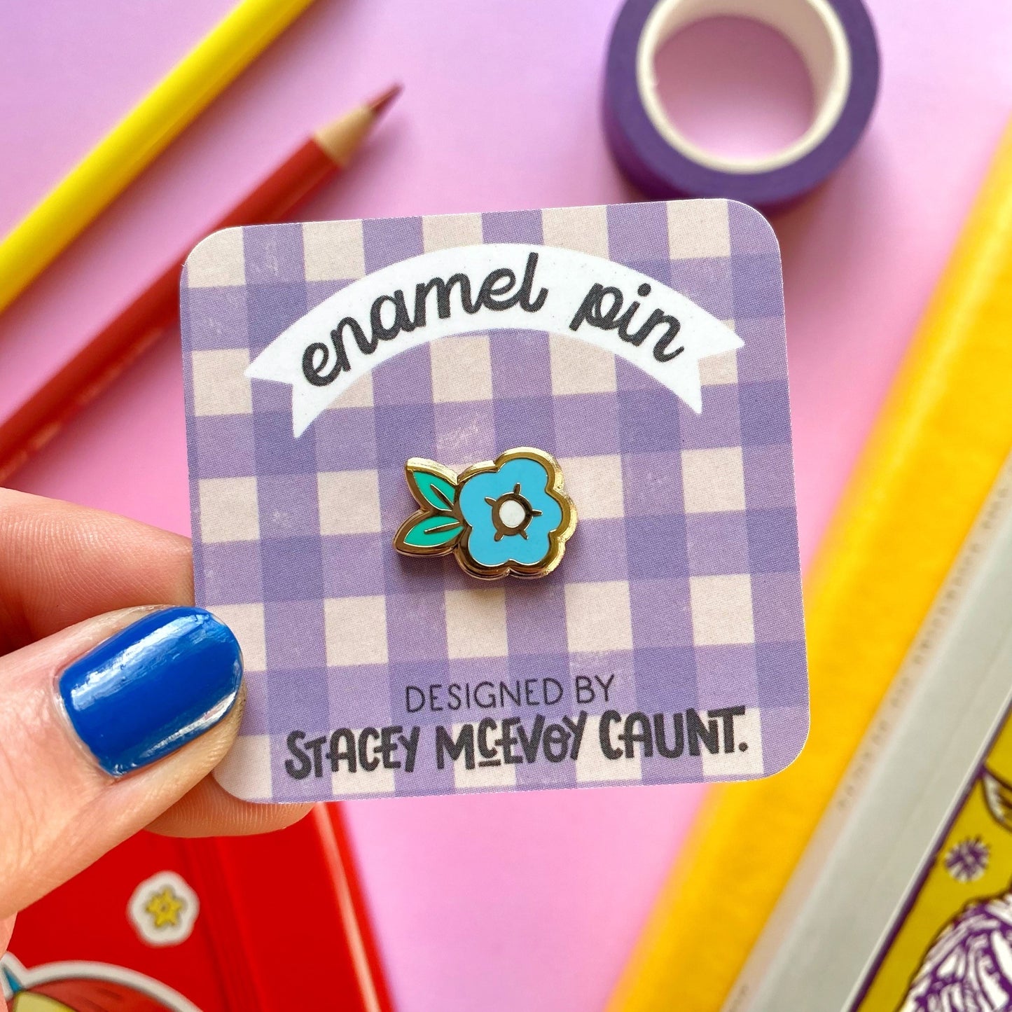 Blue Flower Enamel Pin