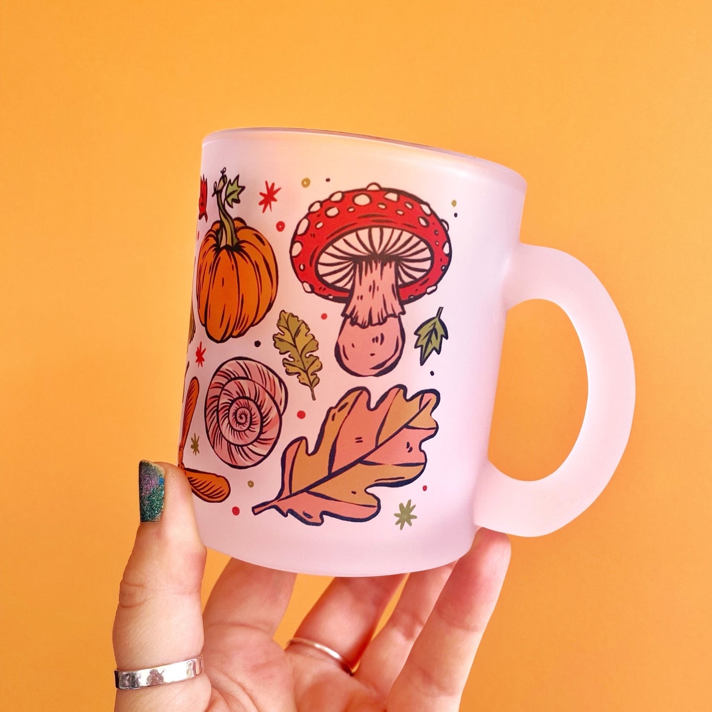Frosted Glass Autumn Mug