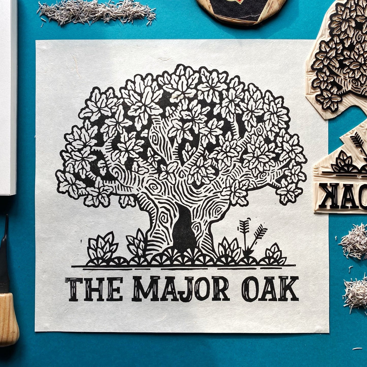 Major Oak Lino Print