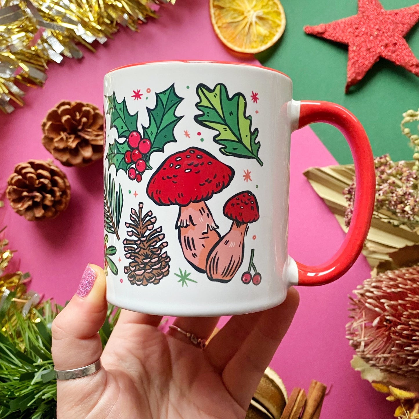 Christmas Mushrooms Mug