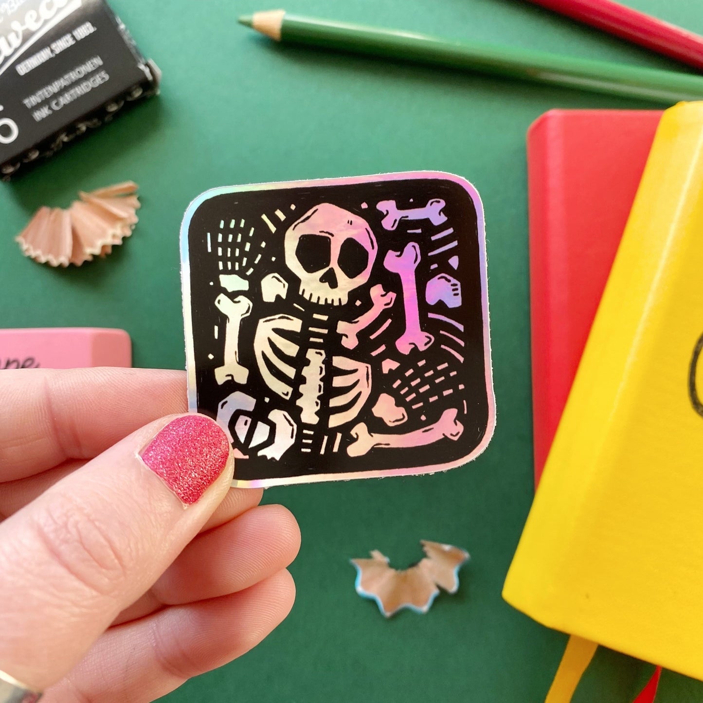 Skeleton Holographic Sticker