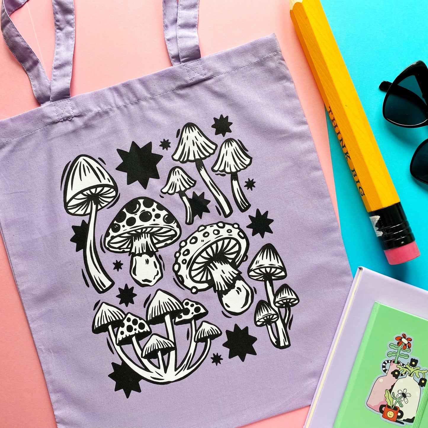 Lilac Mushroom Tote Bag