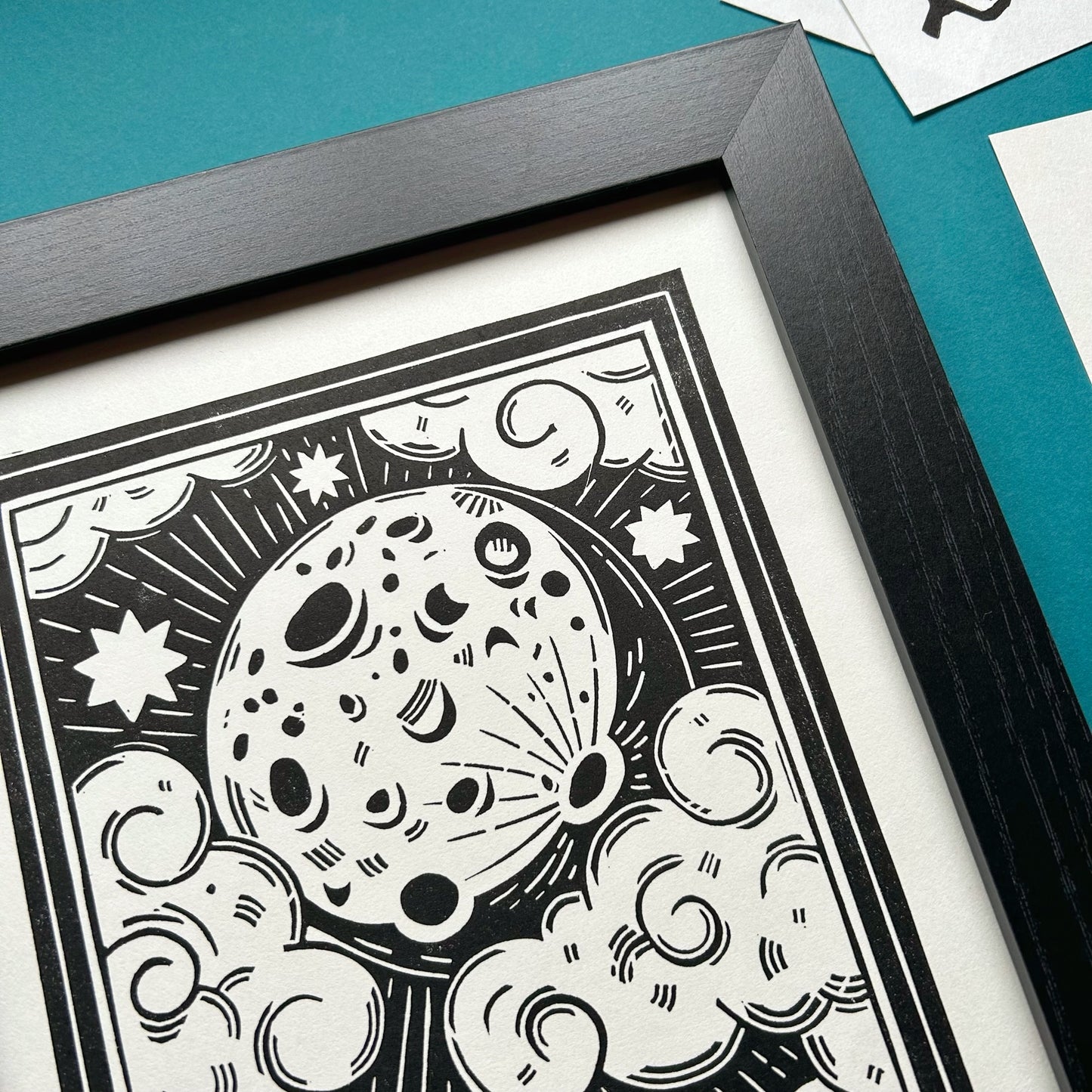 Full Moon Lino Cut Print