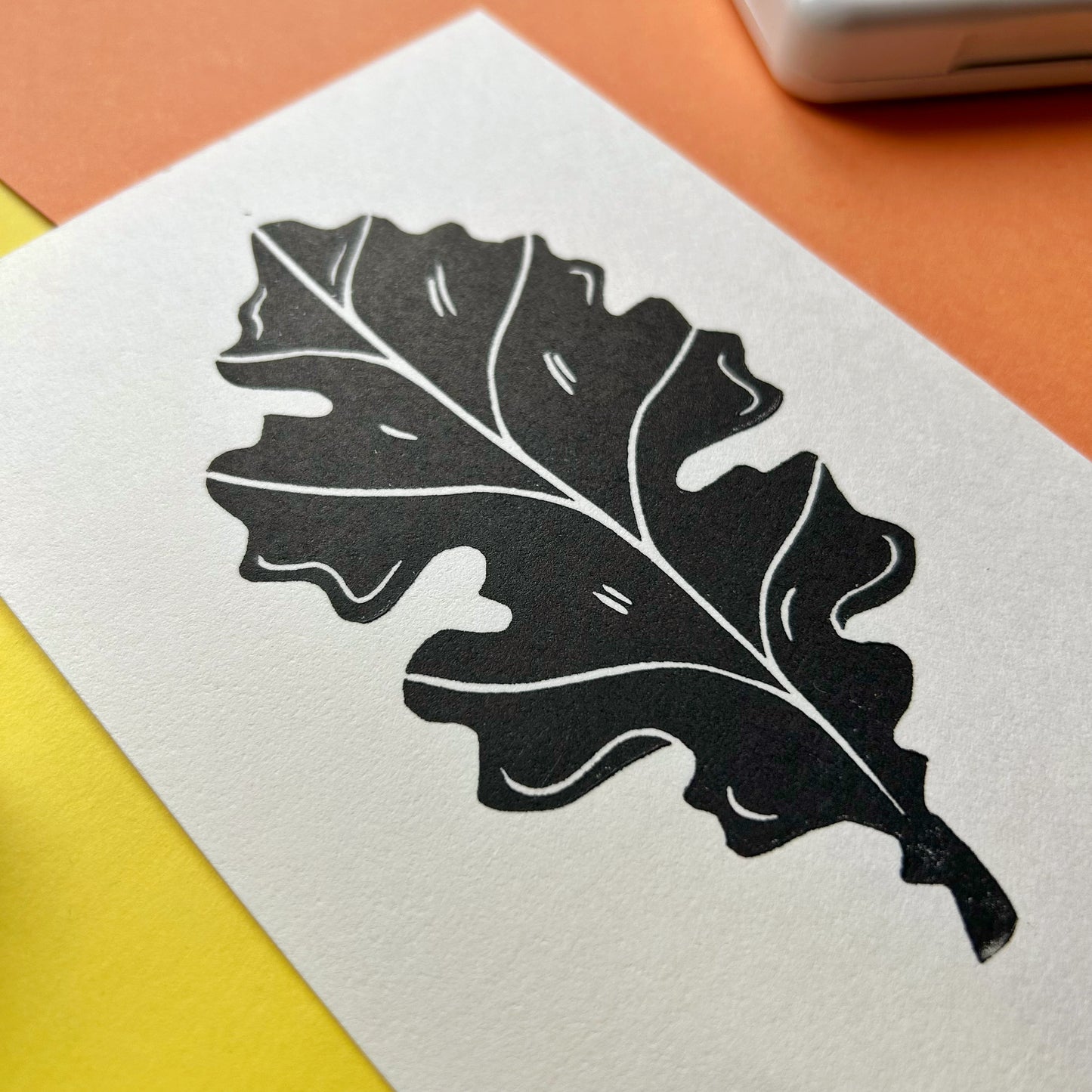 Oak Leaf Mini Lino Print