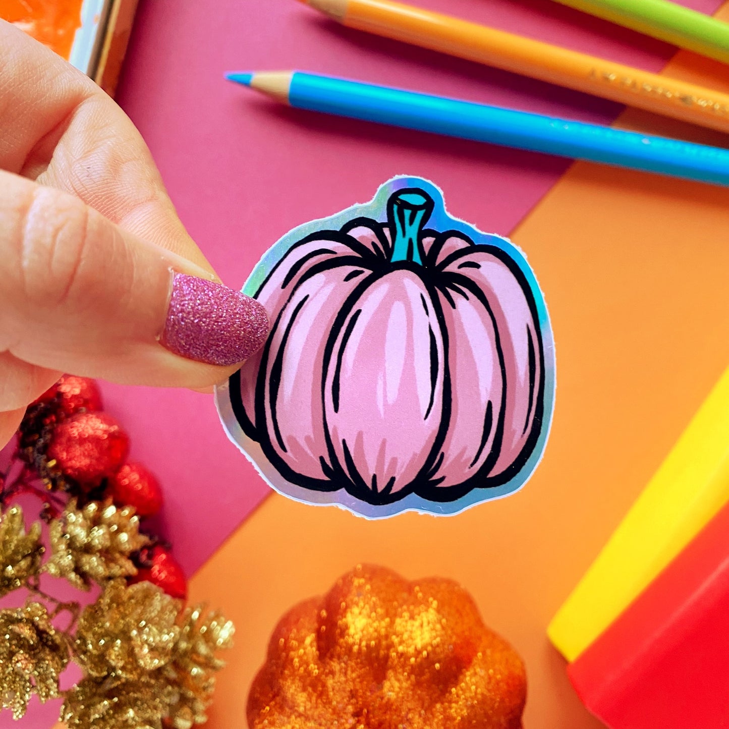 Pink Pumpkin Sticker