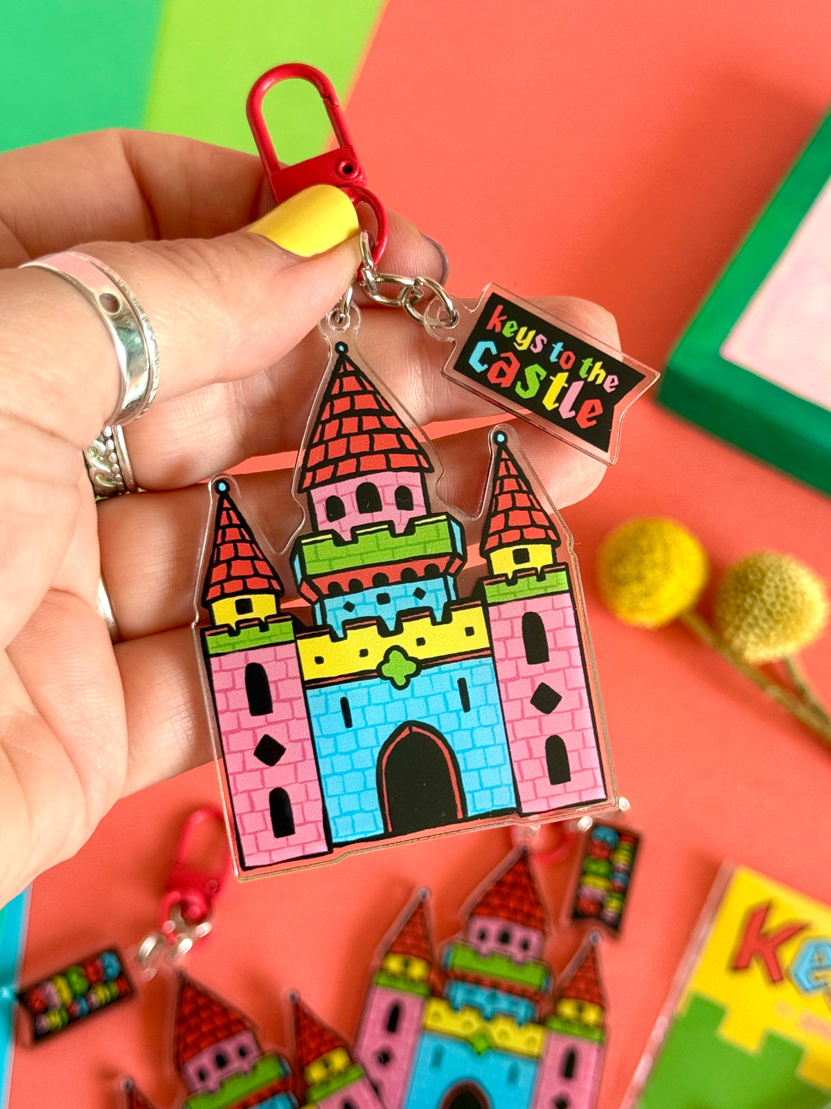 Medieval Castle Acrylic Keyring