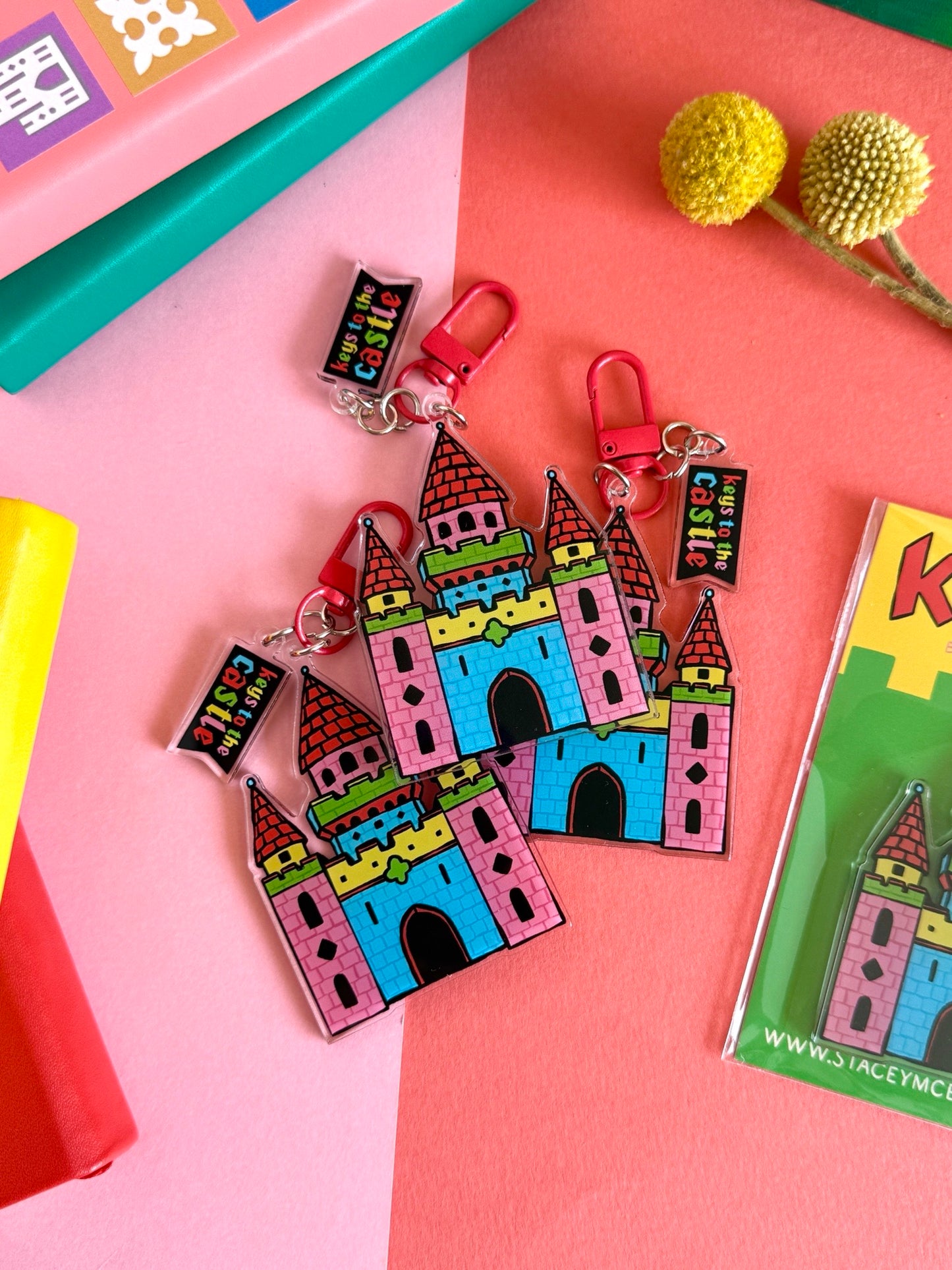 Medieval Castle Acrylic Keyring