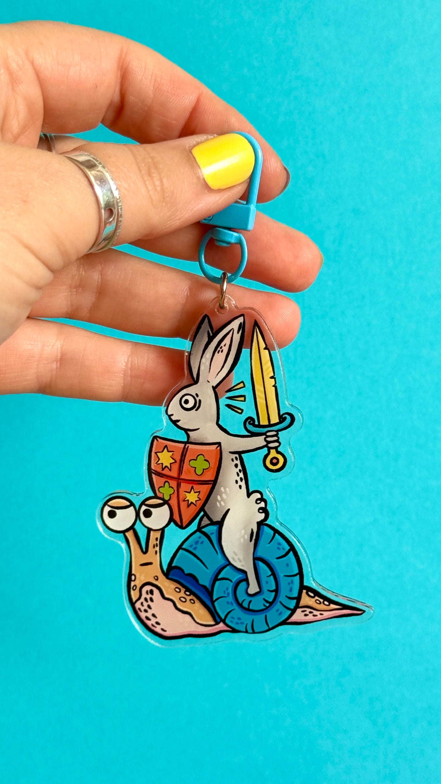 Medieval Bunny Acrylic Keyring