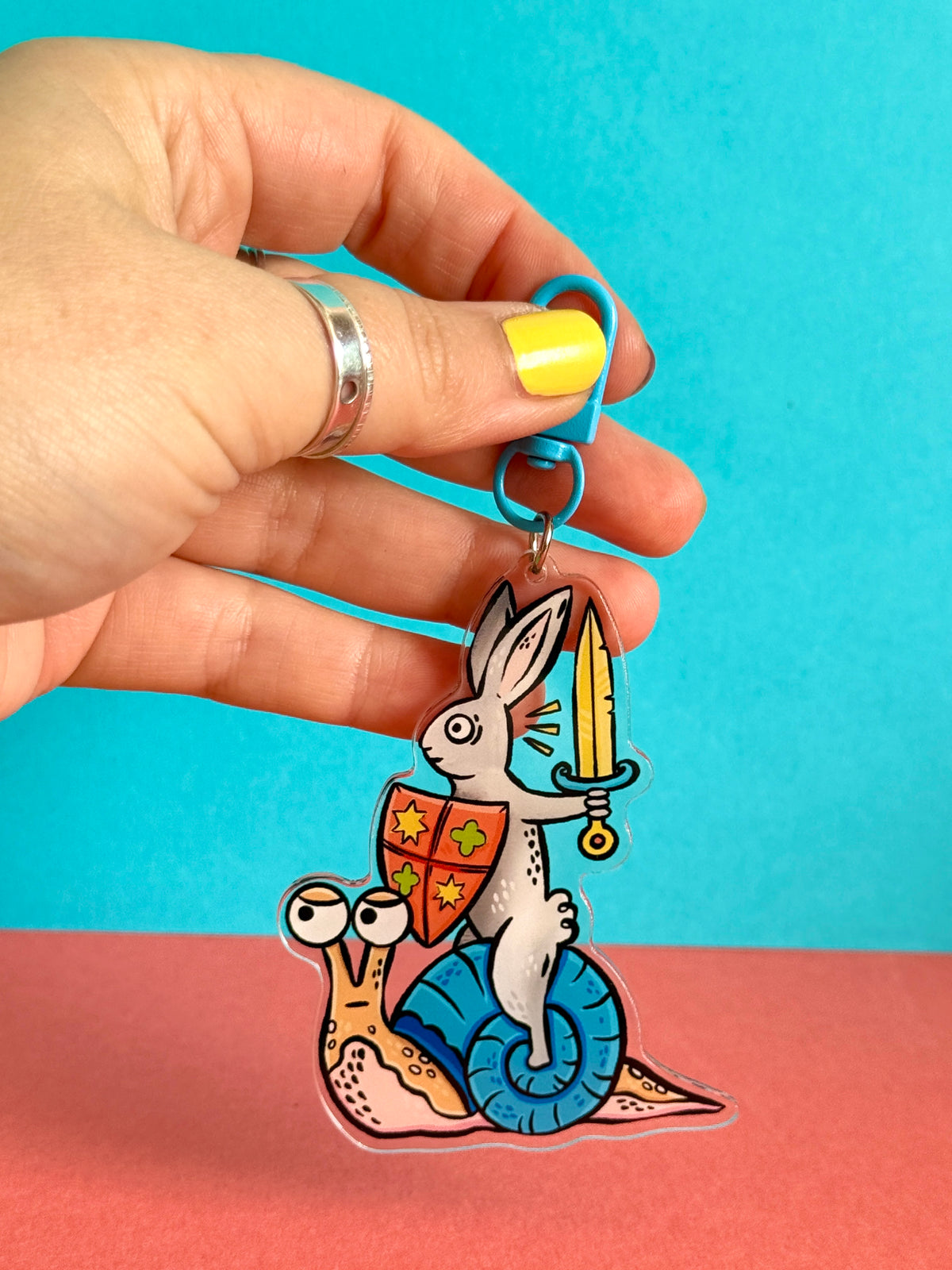 Medieval Bunny Acrylic Keyring