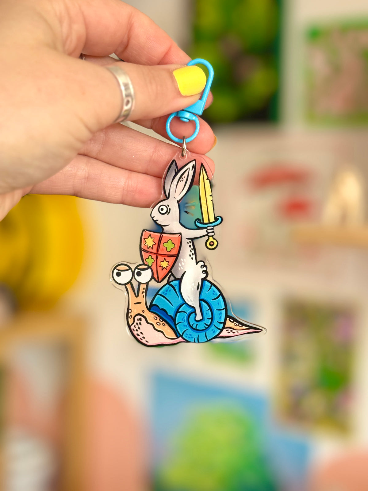 Medieval Bunny Acrylic Keyring