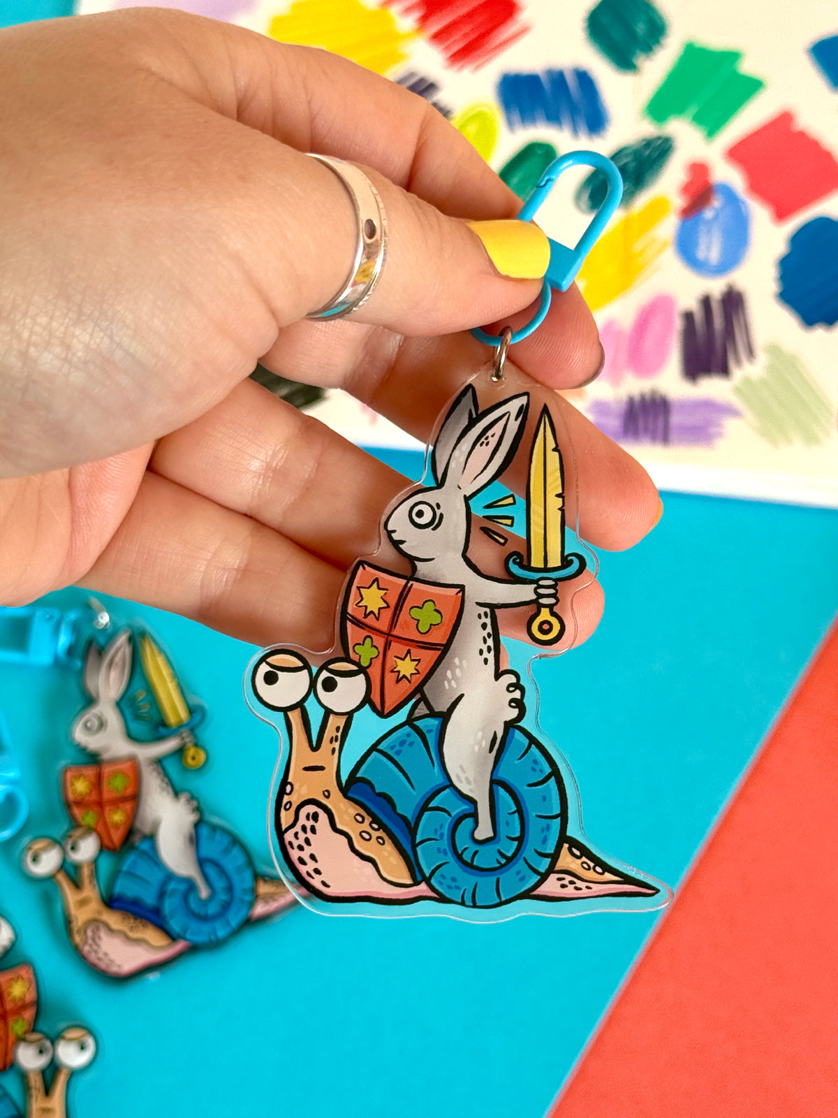 Medieval Bunny Acrylic Keyring