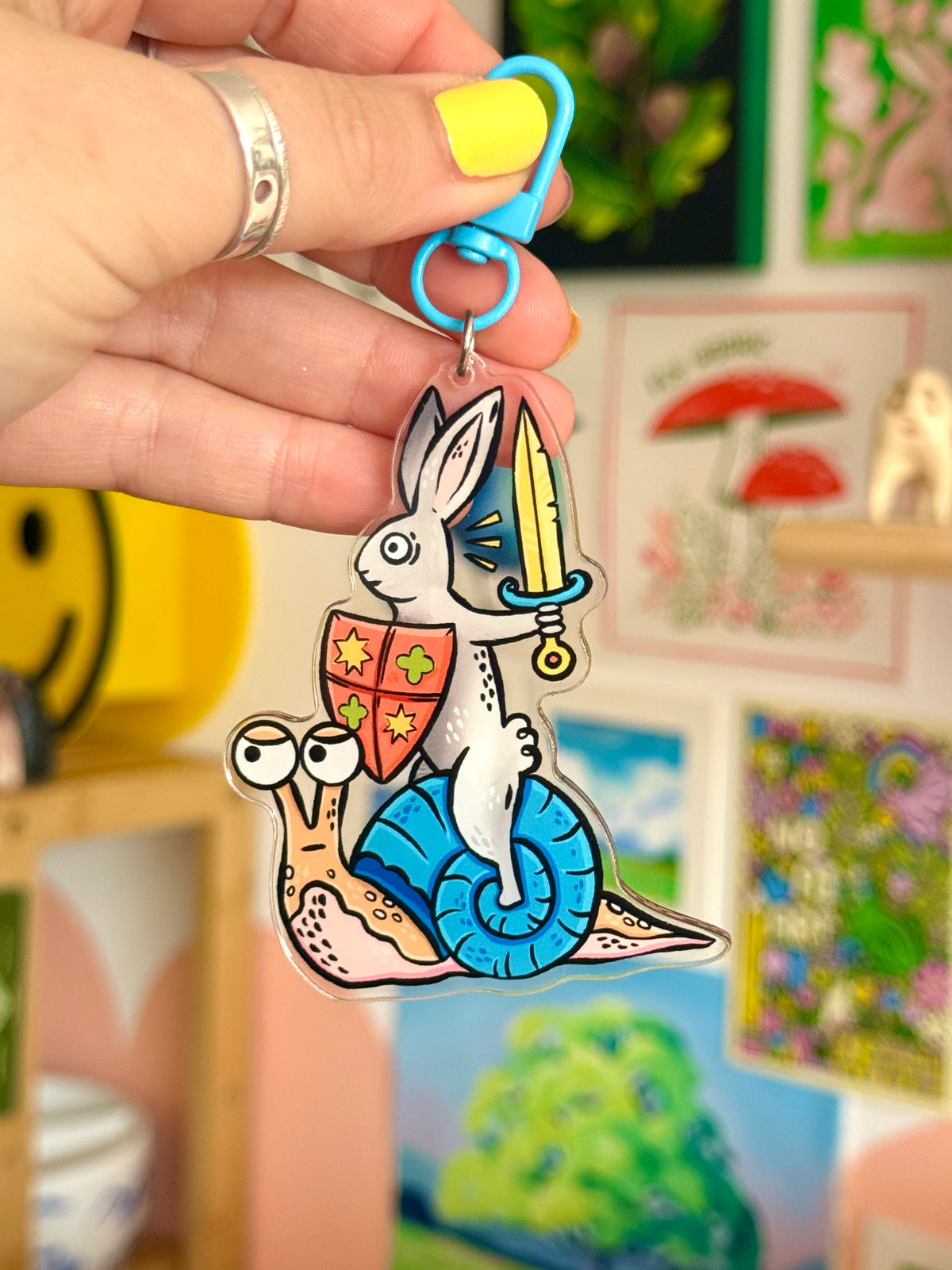 Medieval Bunny Acrylic Keyring
