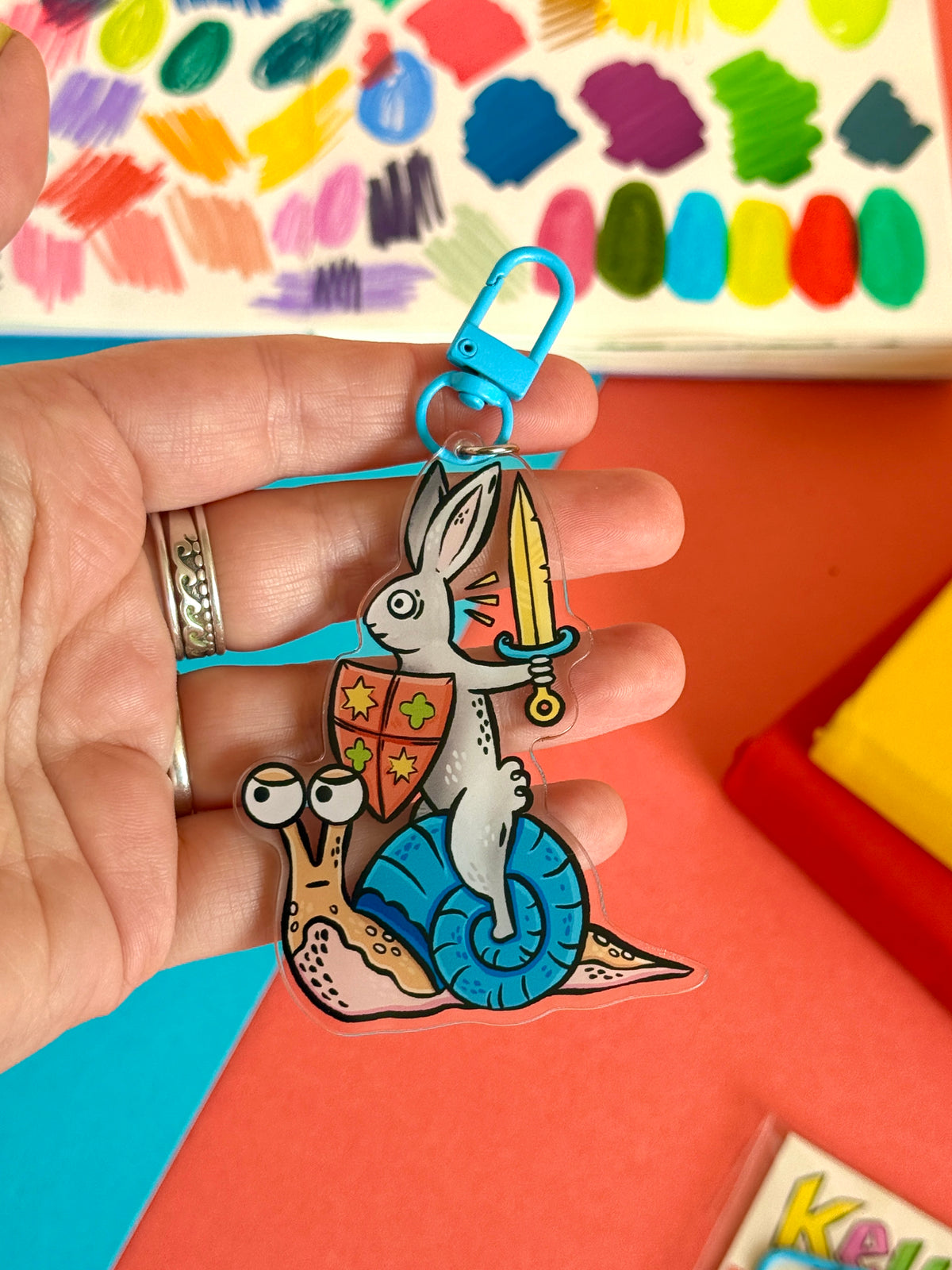 Medieval Bunny Acrylic Keyring