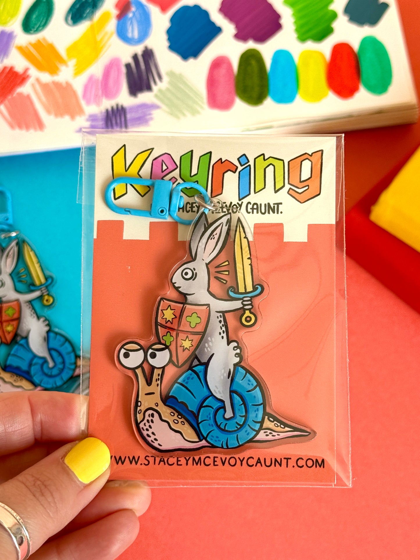 Medieval Bunny Acrylic Keyring