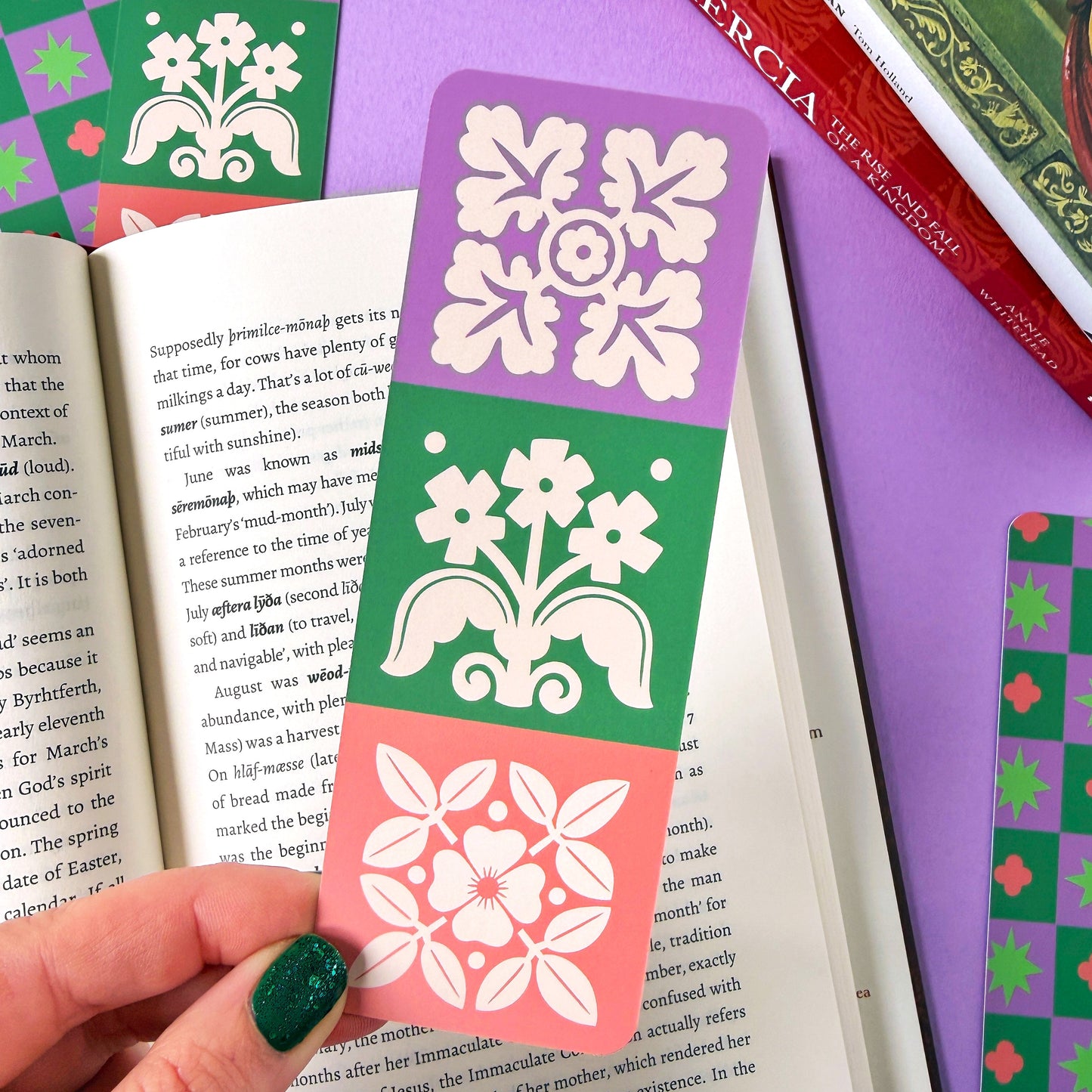 Medieval Tile Bookmark: Plants