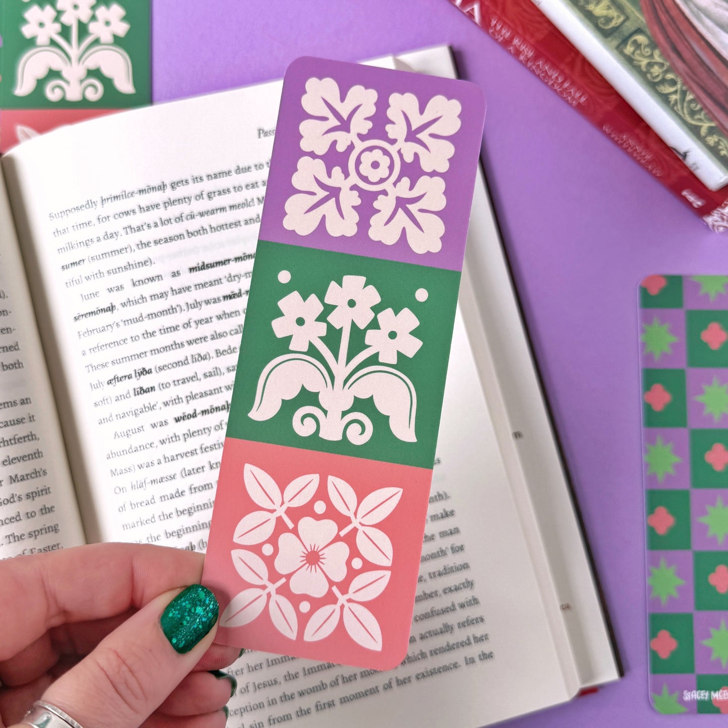 Medieval Tile Bookmark: Plants