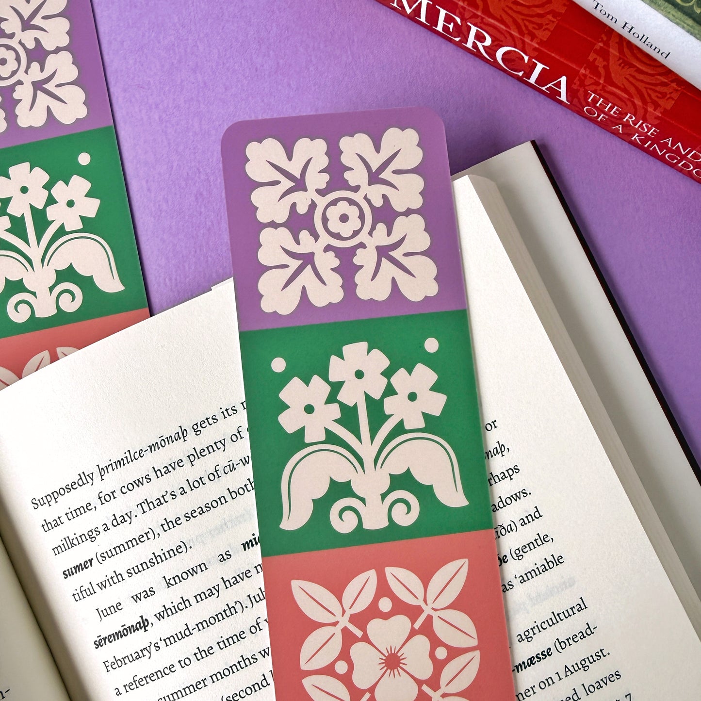 Medieval Tile Bookmark: Plants