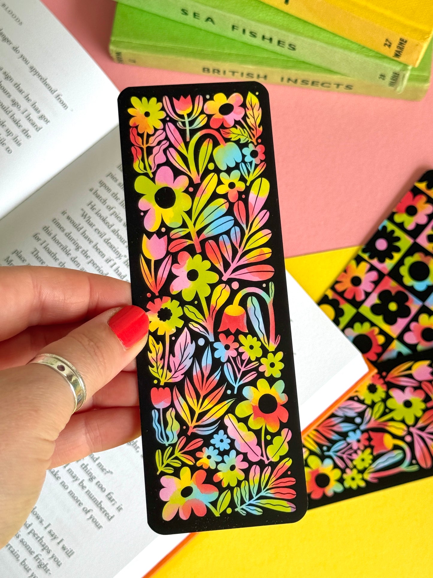 Rainbow Flowers Bookmark