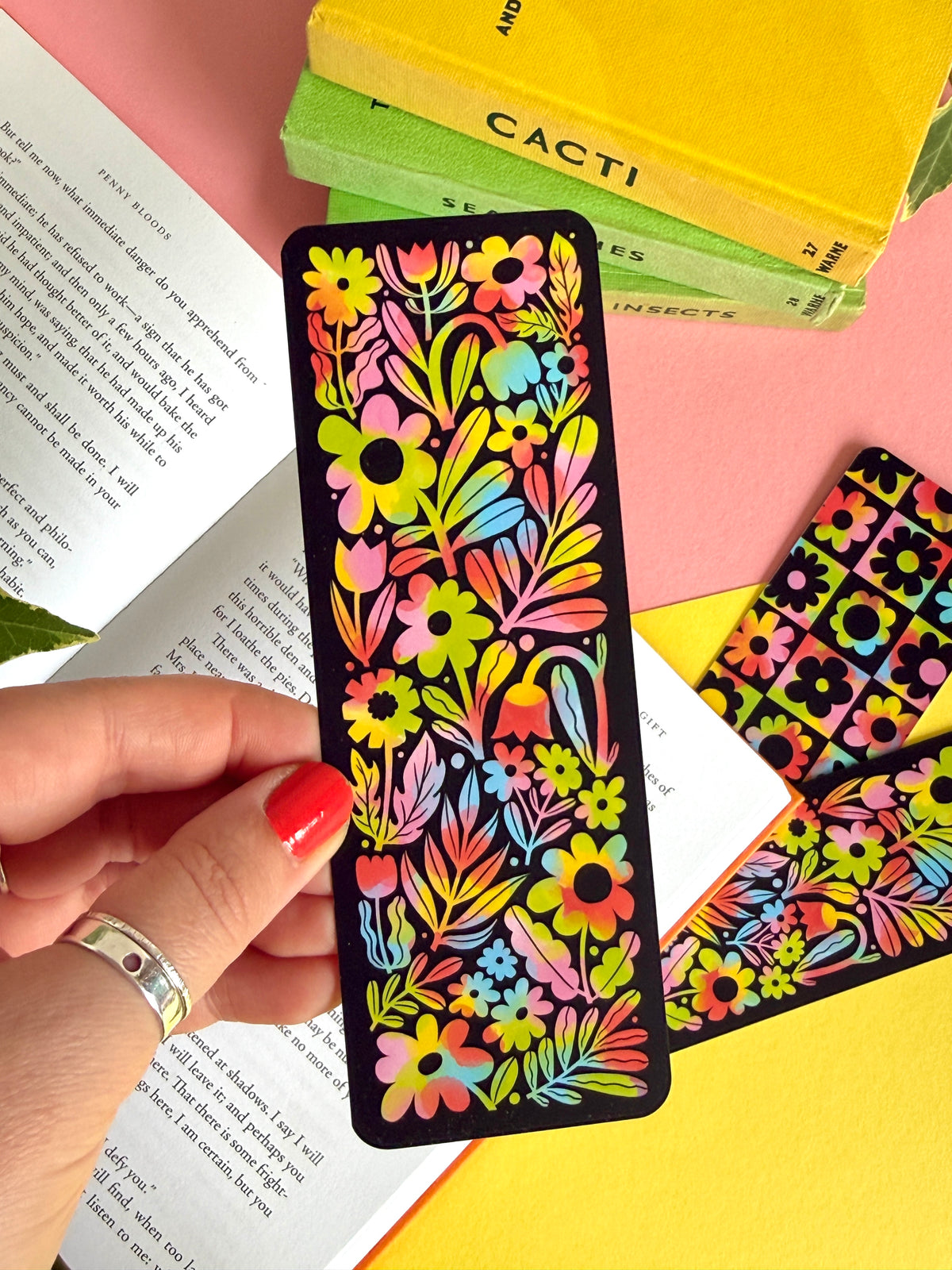 Rainbow Flowers Bookmark