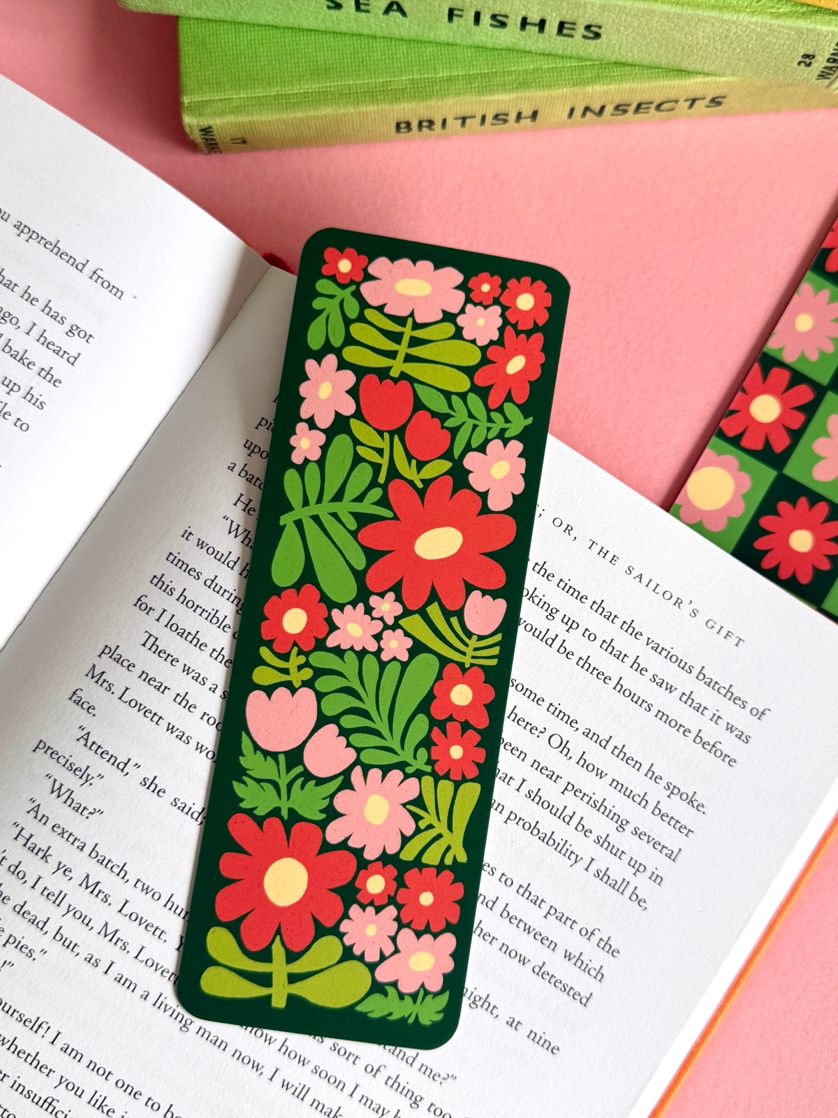 Pink and Red Flower Bookmark