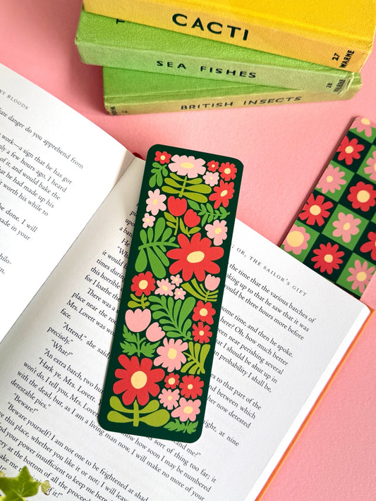 Pink and Red Flower Bookmark