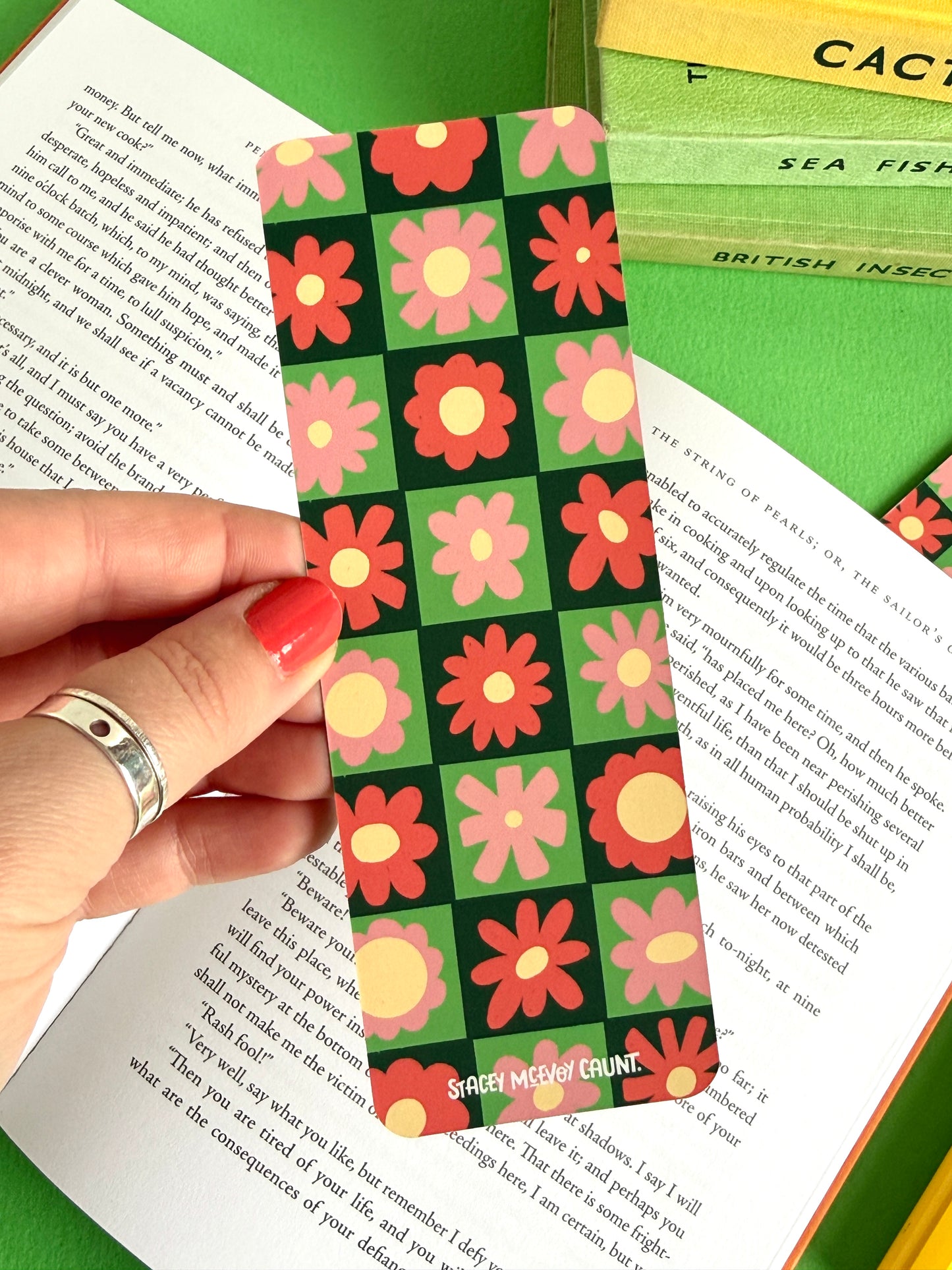 Pink and Red Flower Bookmark