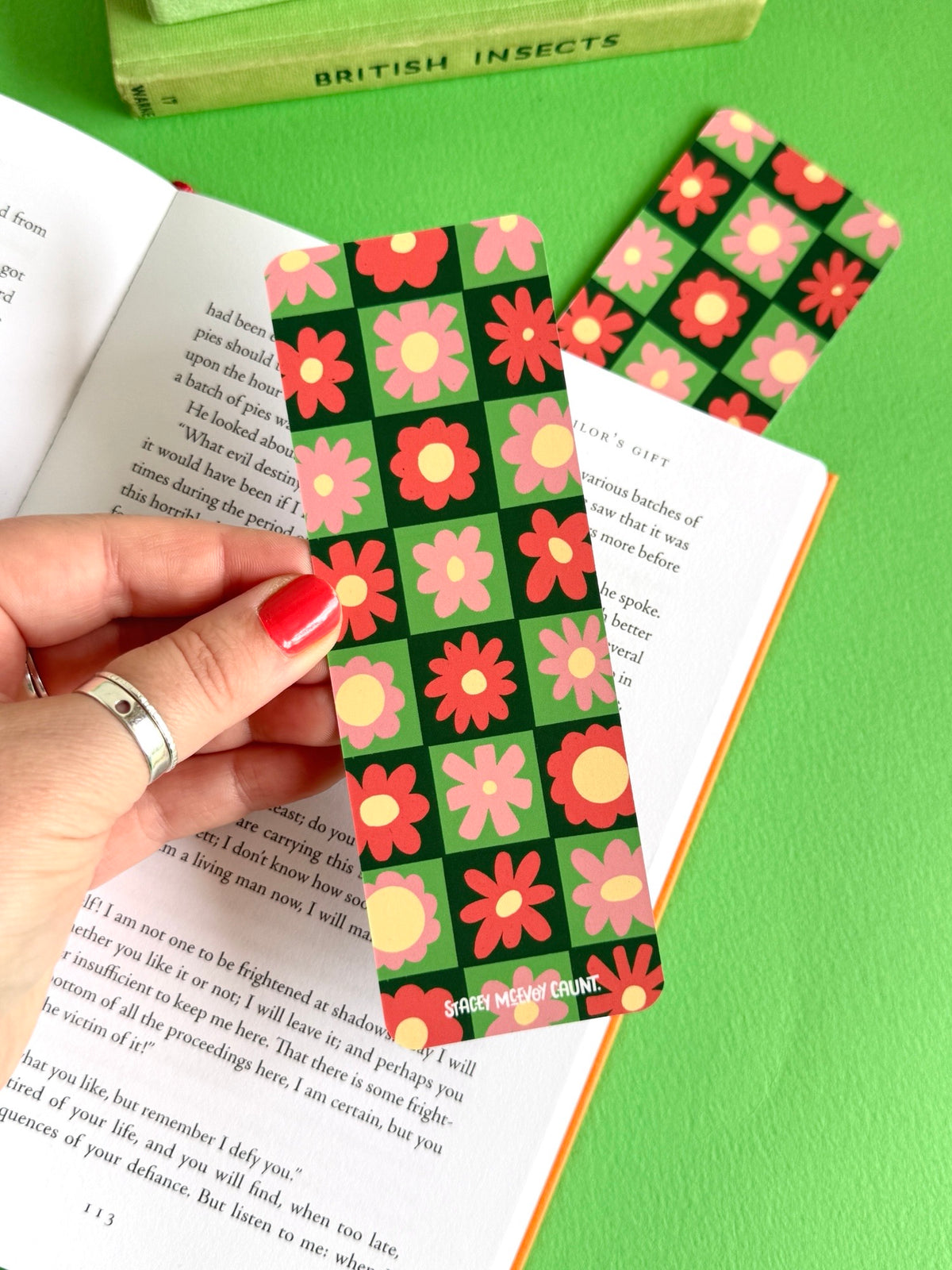 Pink and Red Flower Bookmark