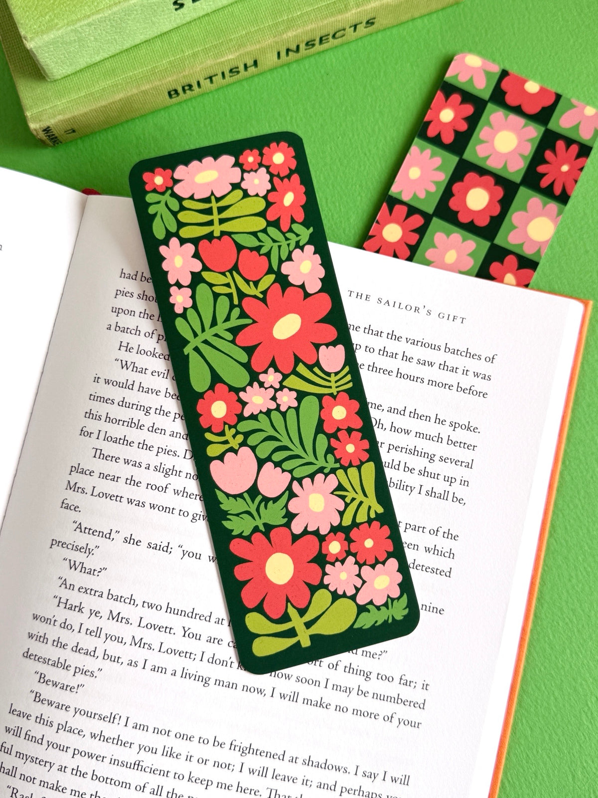 Pink and Red Flower Bookmark