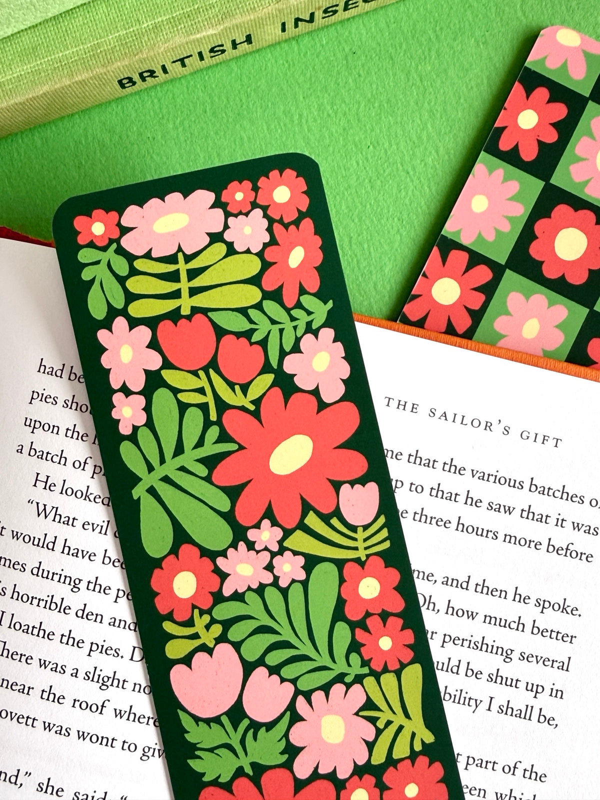 Pink and Red Flower Bookmark