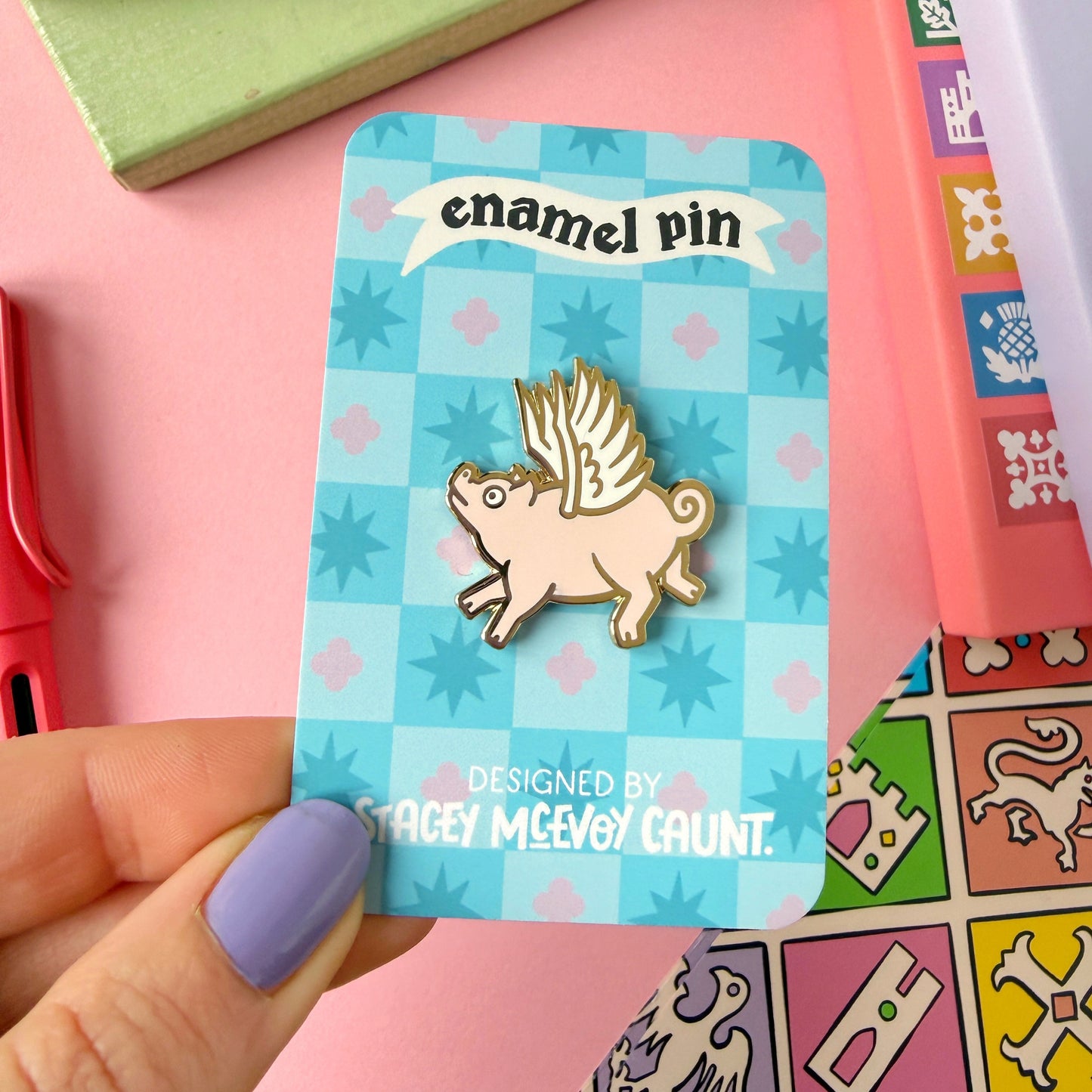 Flying Pig Enamel Pin