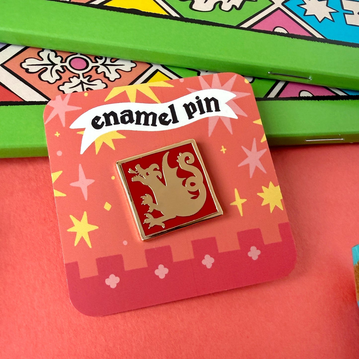 Dragon Mini Medieval Tile Enamel Pin