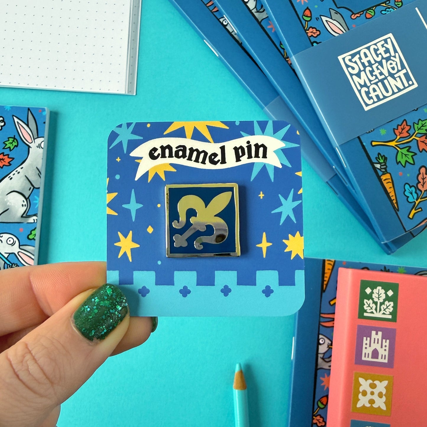 Fleur-De-Lis Mini Medieval Tile Enamel Pin