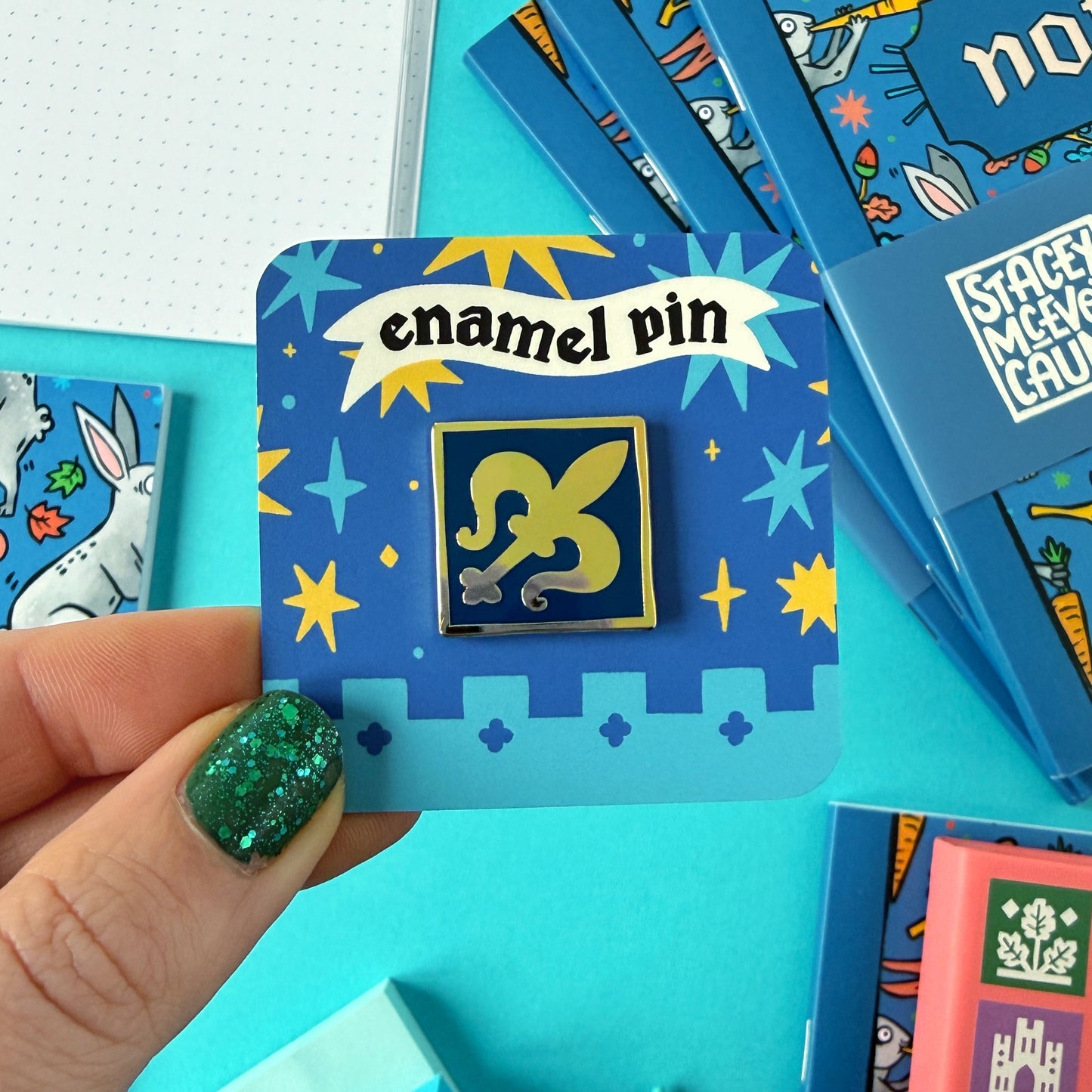 Fleur-De-Lis Mini Medieval Tile Enamel Pin