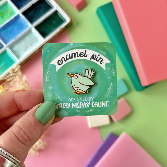 Mint Green Bird Enamel Pin