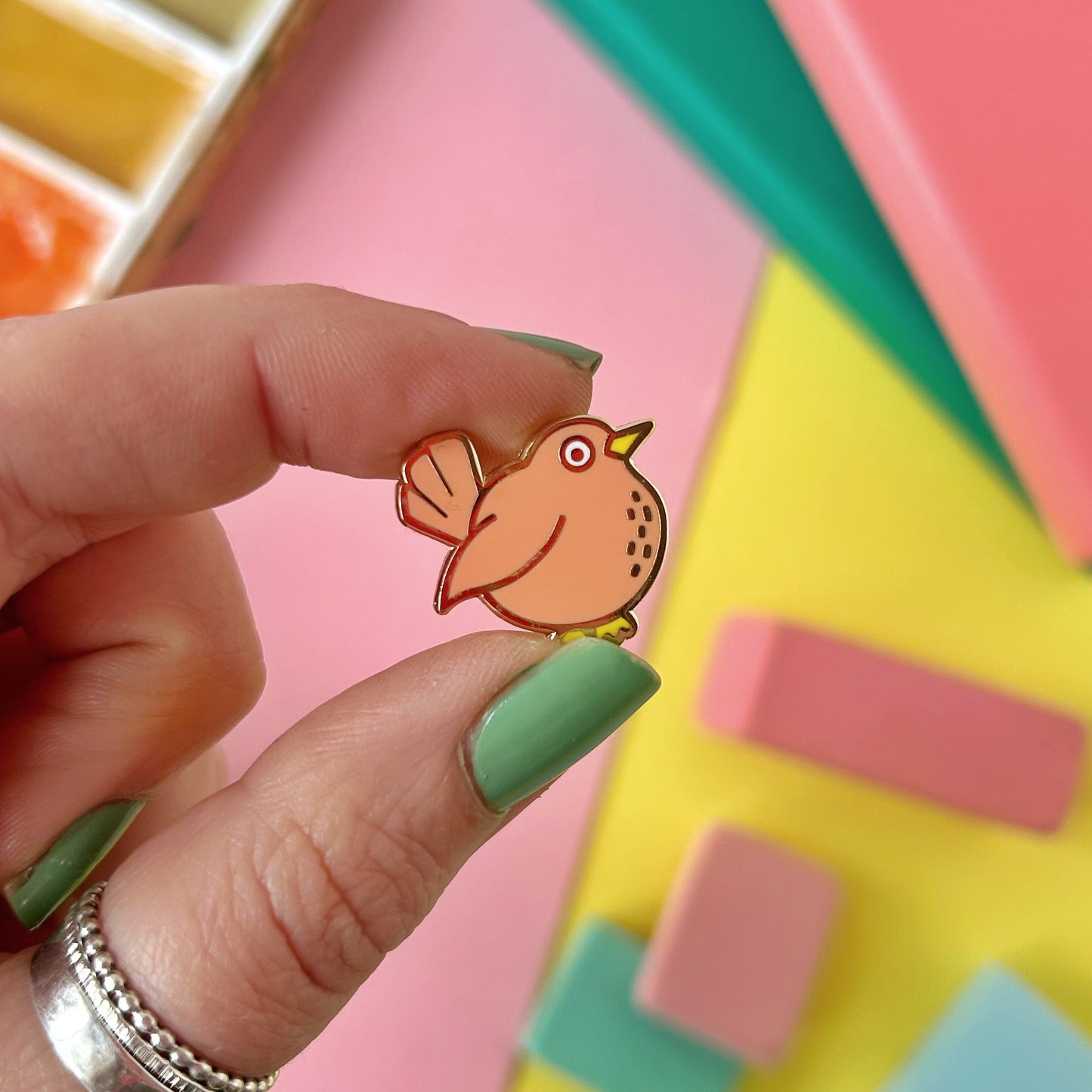 Pink Bird Enamel Pin