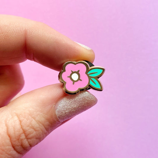 SECONDS Pink Flower Enamel Pin
