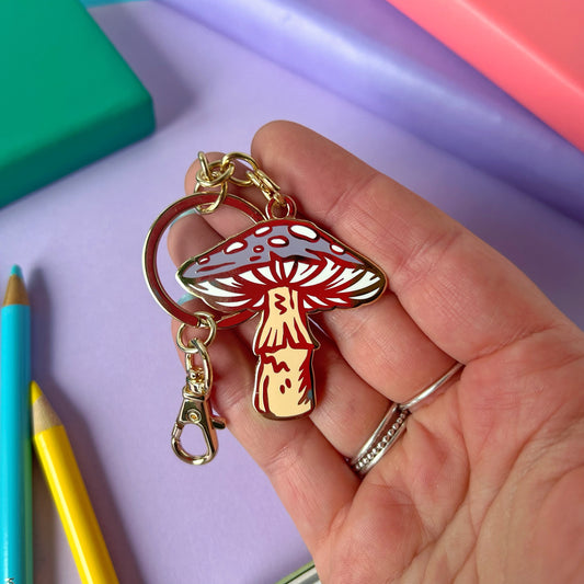 Lilac Mushroom Keyring