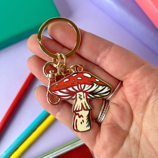 Red Mushroom Keyring