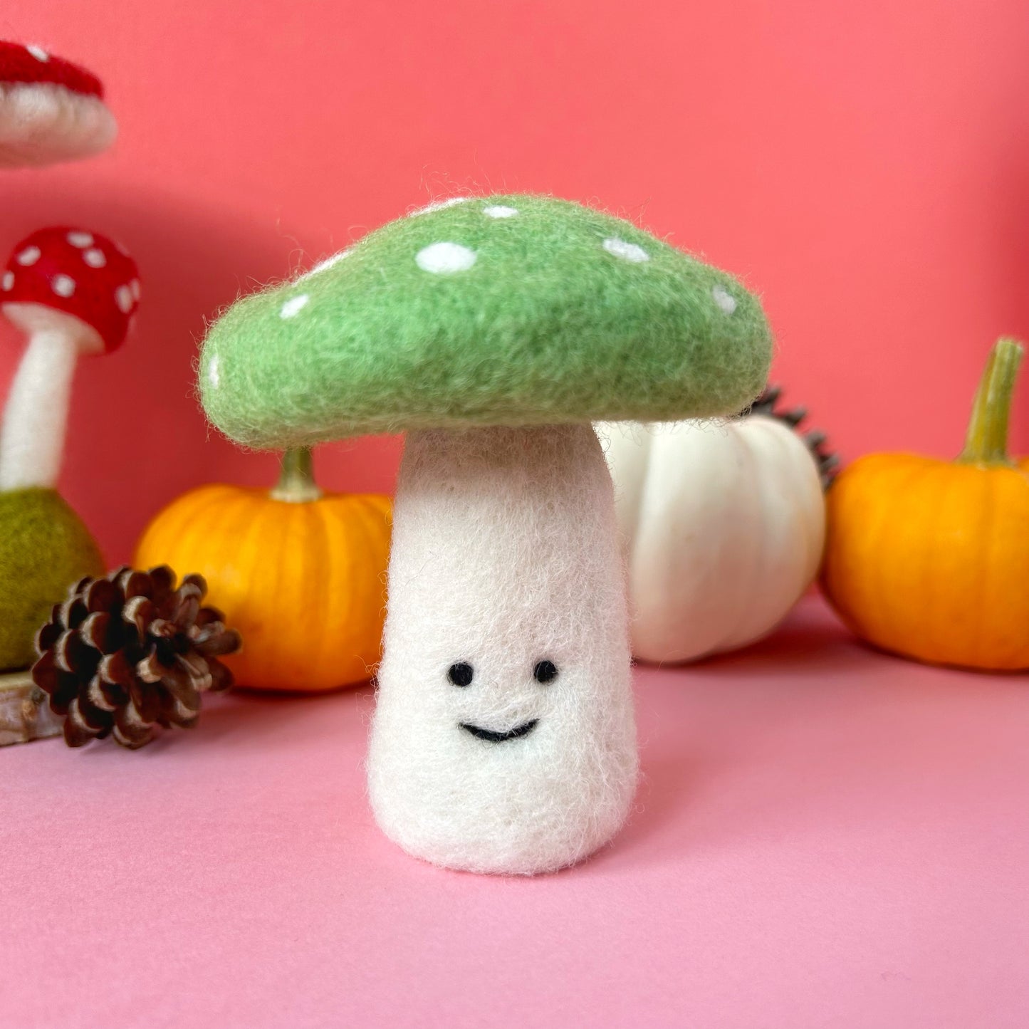 Happy Bright Green Mushroom